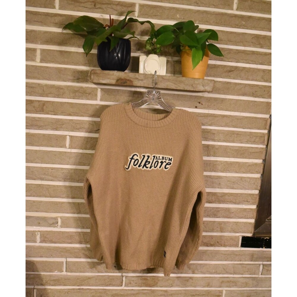 Folklore Album Chenille Patch Crewneck Sweater Taylor Swift Official Medium